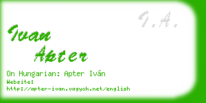 ivan apter business card